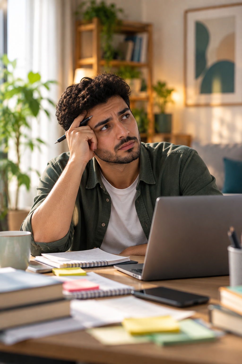 شخص بالغ يتحدث مع مختص حول صعوبات التركيز وتنظيم المهام
